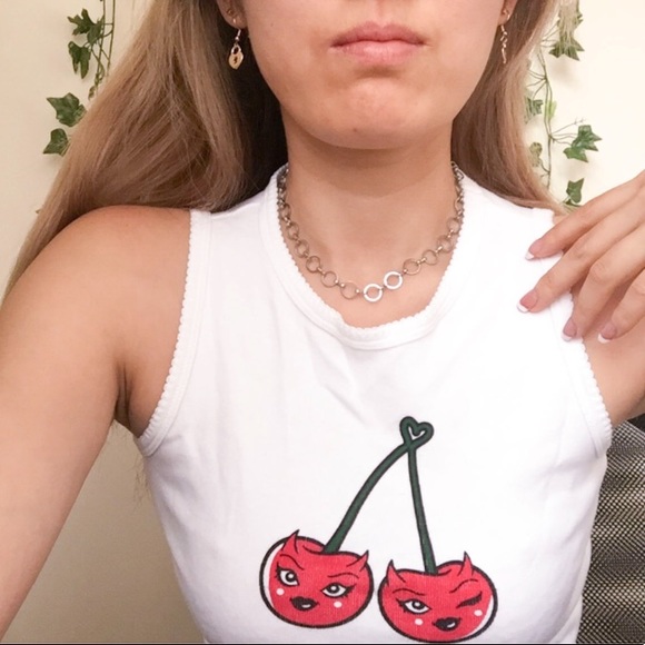 Brandy Melville Jewelry - BN brandy silver hoop chain chocker